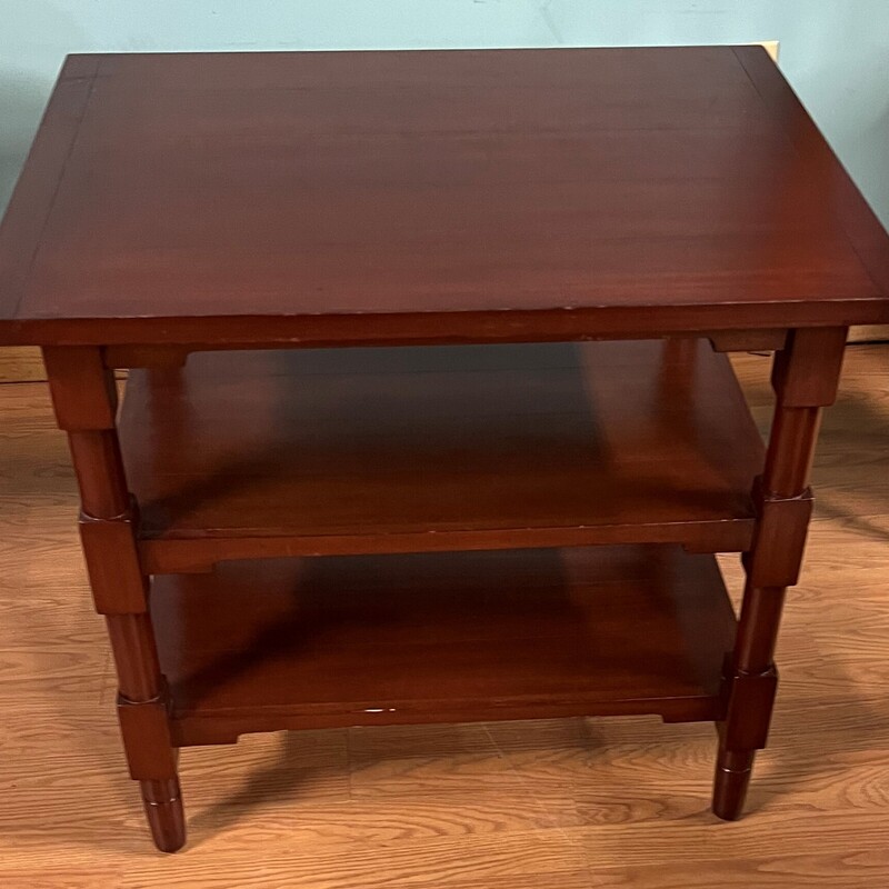 Side Table Two Shelves, Wood, Brown
30in wide x 24in deep x 26in tall