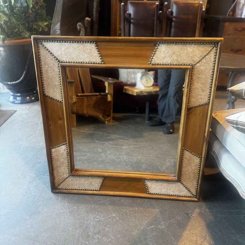 Wood And Hide Mirror