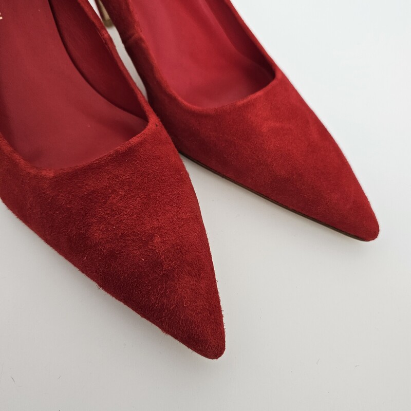 Good American Suede, Red, Size: 7