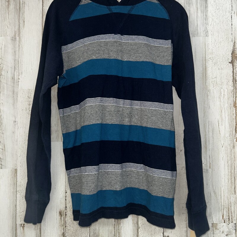 8 Blue Stripe Hooded Tee