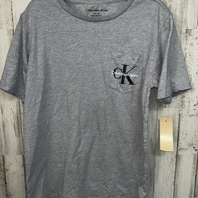 8 Grey Logo Pocket Tee