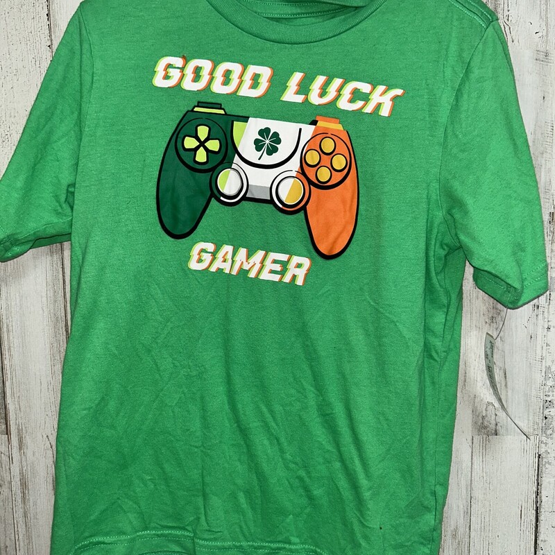 8 Good Luck Gamer Tee, Green, Size: Boy 5-8