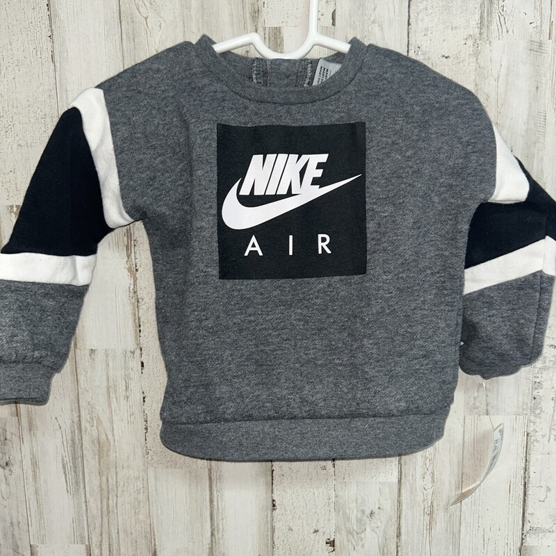 18M Grey Logo Sweatshirt, Grey, Size: Boy 12-24m