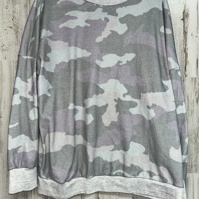 L Purple Knit Camo Longsl