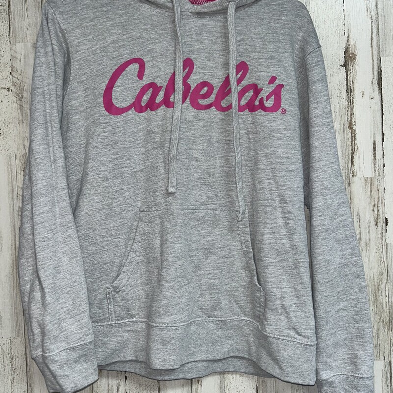 S Grey/Pink Logo Hoodie