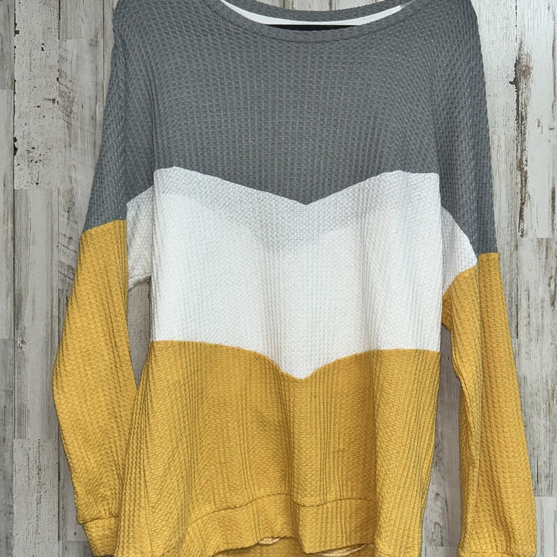 M Yellow Waffle Knit Top