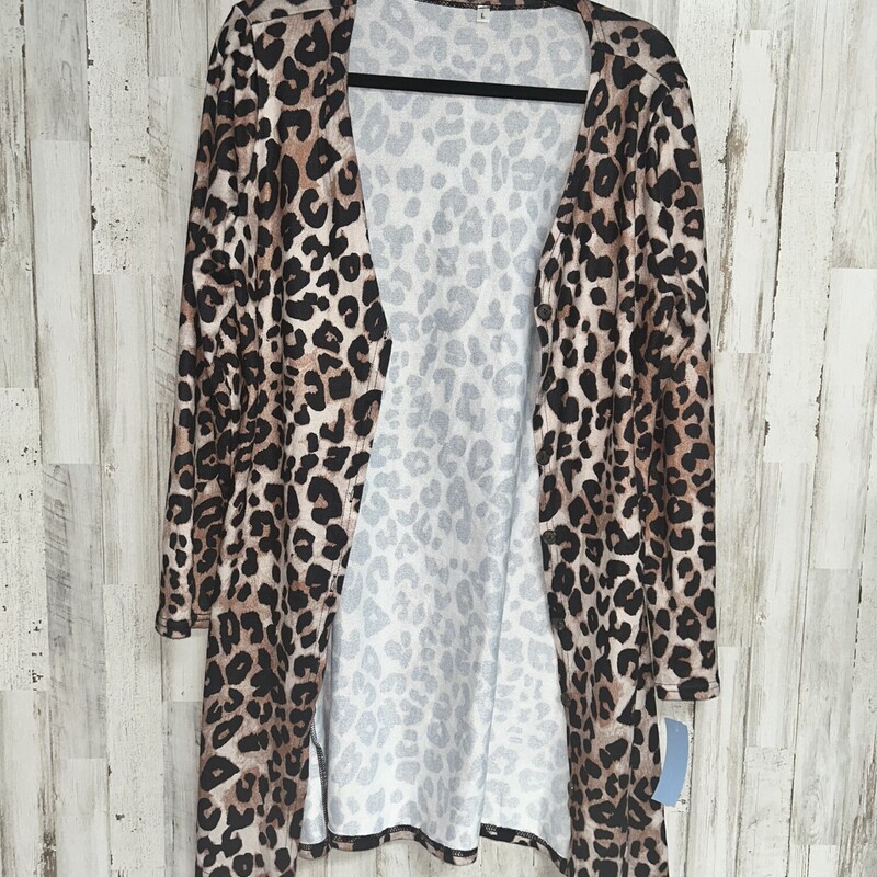 L Tan Cheetah Kimono