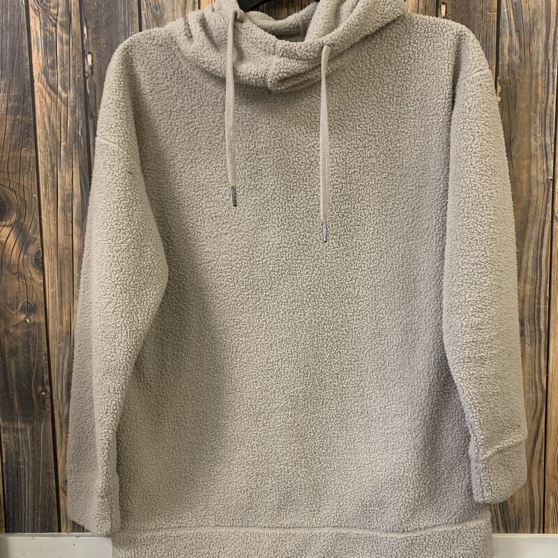 Fuzzy Tan Hoodie, Size: S