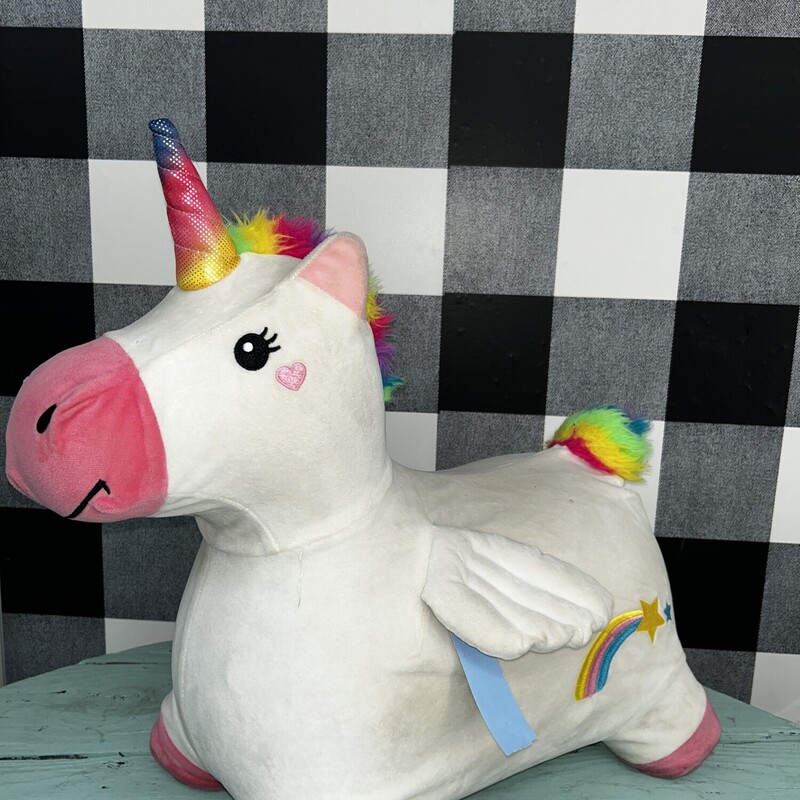 Unicorn Bouncy Toy, White, Size: Toys