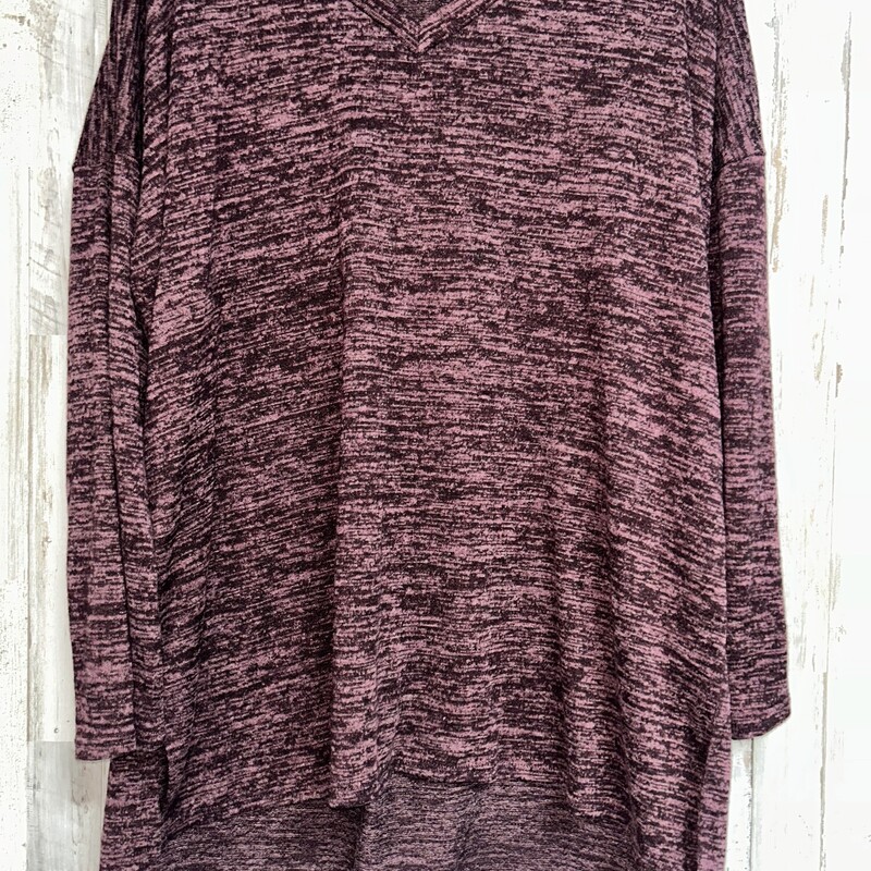 2X Maroon Heathered Top