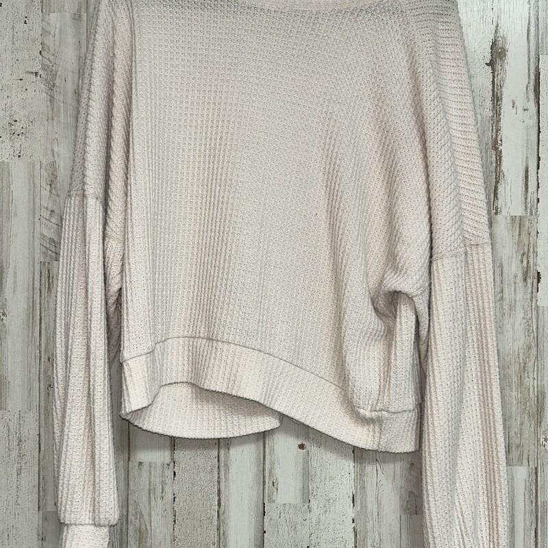 S Beige Waffle Knit Top