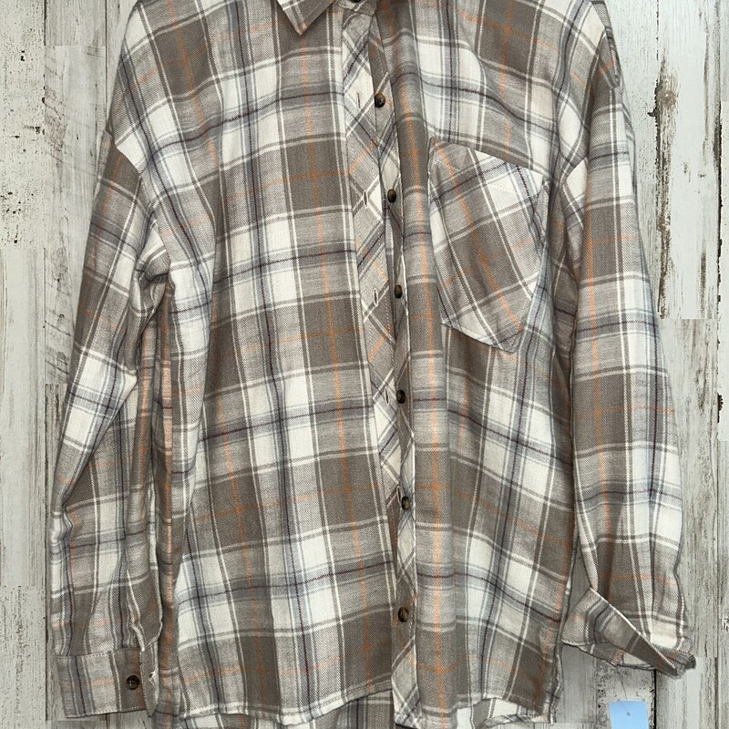 S/M Tan Plaid Flannel