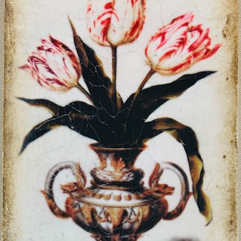 Sid Dickens Tulips Tile
Pink White Green Brown
Size: 6x8H