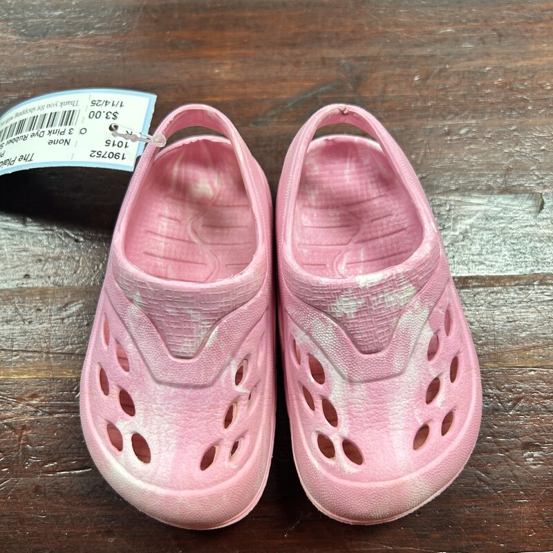 3 Pink Dye Rubber Shoes, Pink, Size: Shoes 3