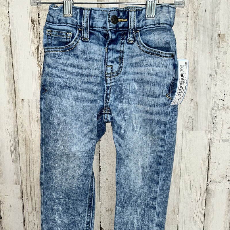 2T Acid Wash Skinny Jeggi, Blue, Size: Boy 2T-4T