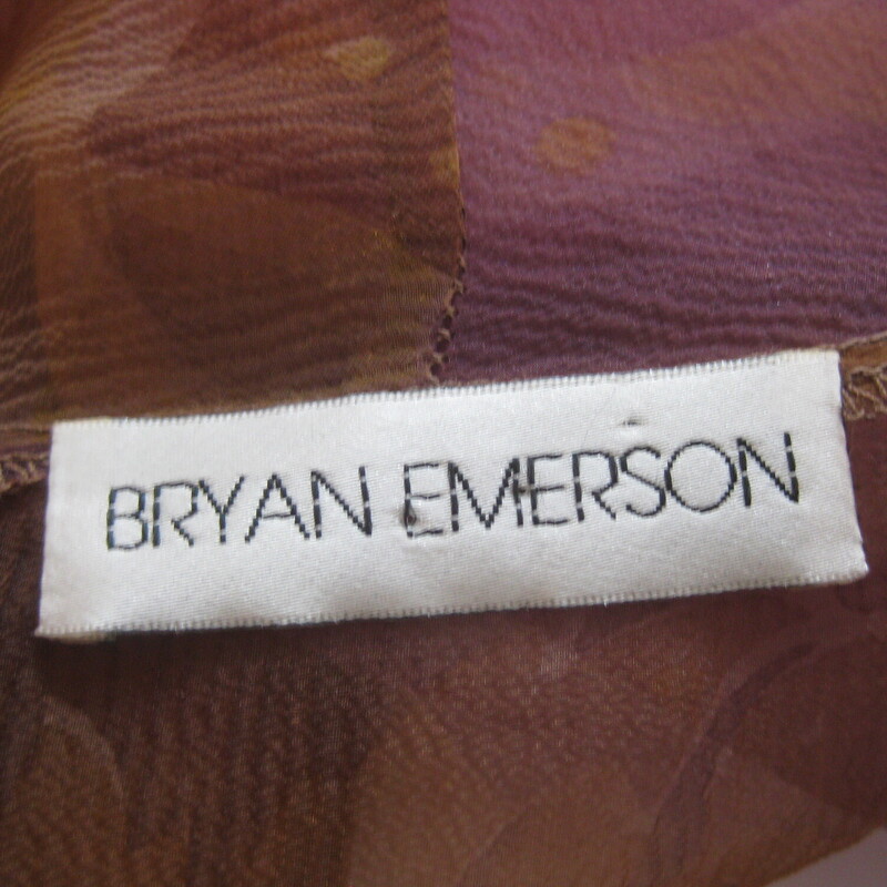 Bryan Emerson Elegant Shr, Brown, Size: One Size<br />
This glamorous garment is quite versatile.<br />
It can serve as an evening wrap.<br />
It can switch an daytime outfit up to an evening look<br />
It could also serve as a coverup at the pool or the beach, throw this on before you head up to lunch.<br />
It doesn't have any fabric id tag, it's a non stretch gauze.<br />
completely Sheer<br />
it has two pockets<br />
the edges are trimmed with black braid<br />
It has two fancy and sparkly buttons<br />
No size tag, should fit anyone!<br />
Flat measurements:<br />
shoulder to shoulder: 21.5<br />
armpit to armpit: 23.5<br />
width at hem 23<br />
length: 34<br />
<br />
excellent condition,<br />
thanks for looking!<br />
#76952