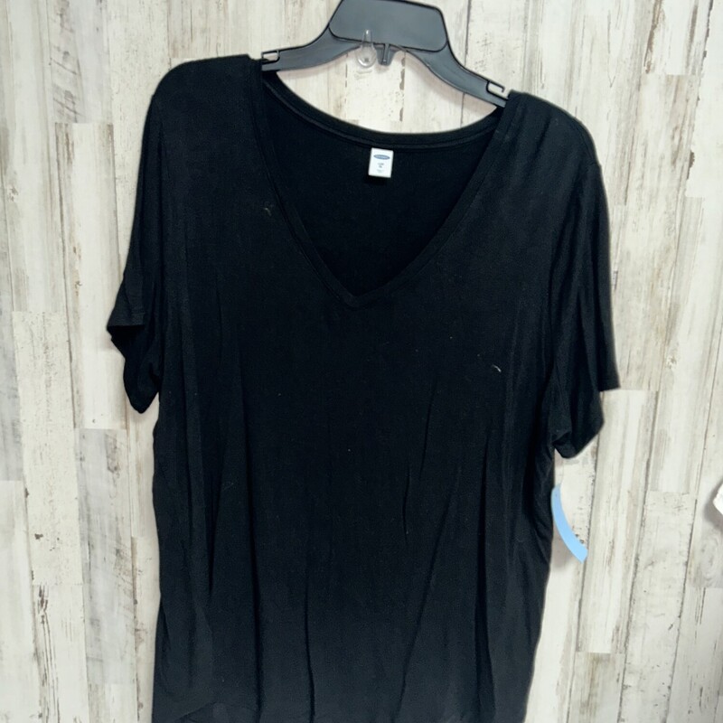 XL Black Vneck Tee, Black, Size: Ladies XL