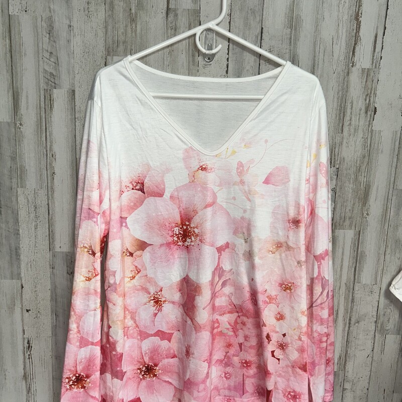 XL Pink Flower Longsleeve, Pink, Size: Ladies XL