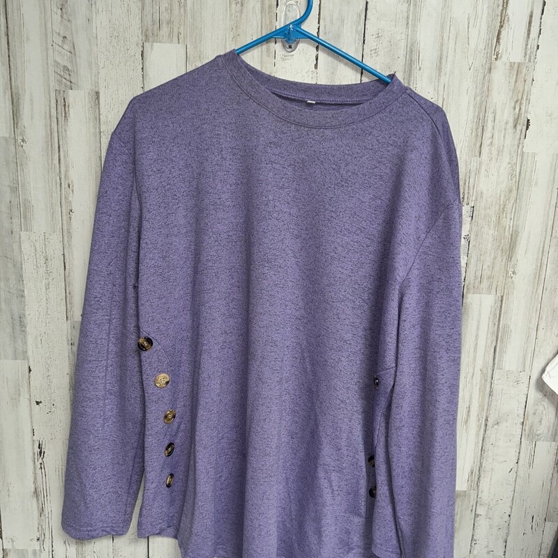 4X Purple Knit Button Top, Purple, Size: Ladies 4X