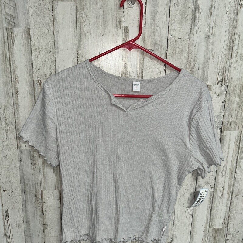 L Grey Eyelit Top, Grey, Size: Ladies L