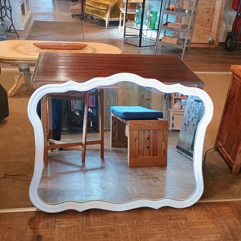 White Wood Framed Mirror