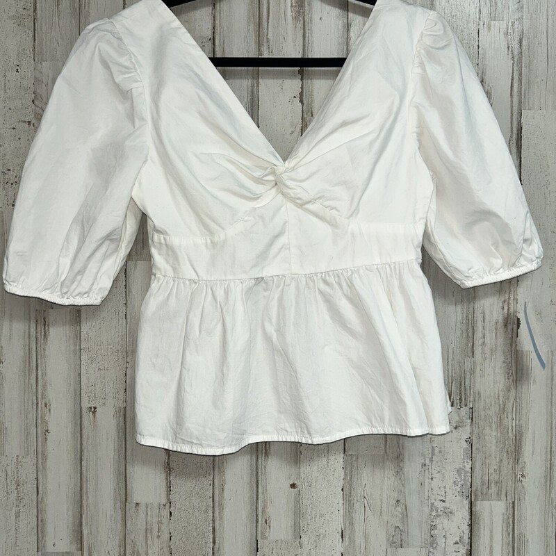 S White Tie Knot Top, White, Size: Ladies S