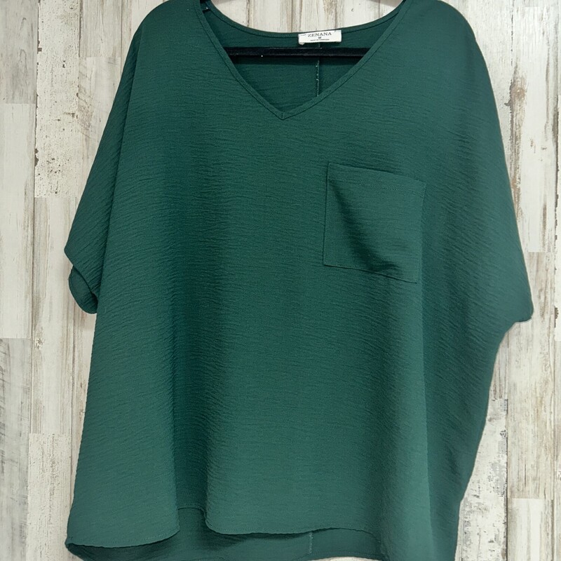 M Emerald Pocket Top, Green, Size: Ladies M