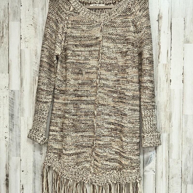 XS Tan Knit Fray Dress