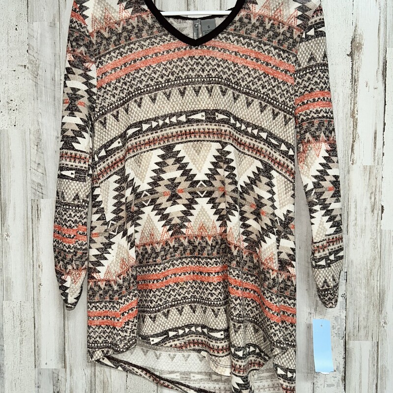 S Brown Aztec Knit Top, Brown, Size: Ladies S