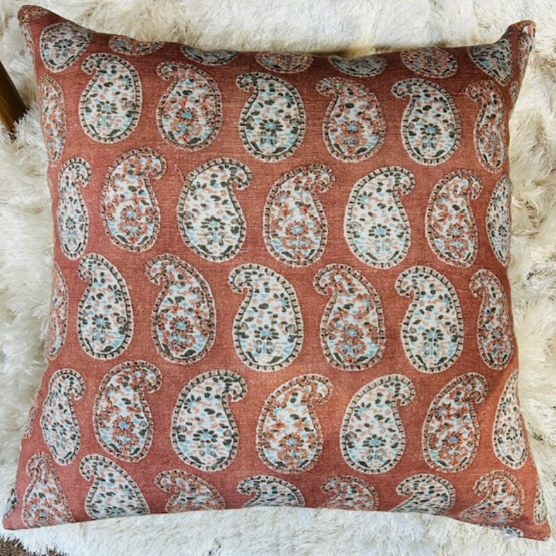 Pottery Barn Odeletta Paisley Square Pillow
Pink Brown Cream
Size: 19 x 19