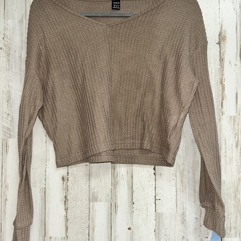 XS Brown Waffle Knit Top