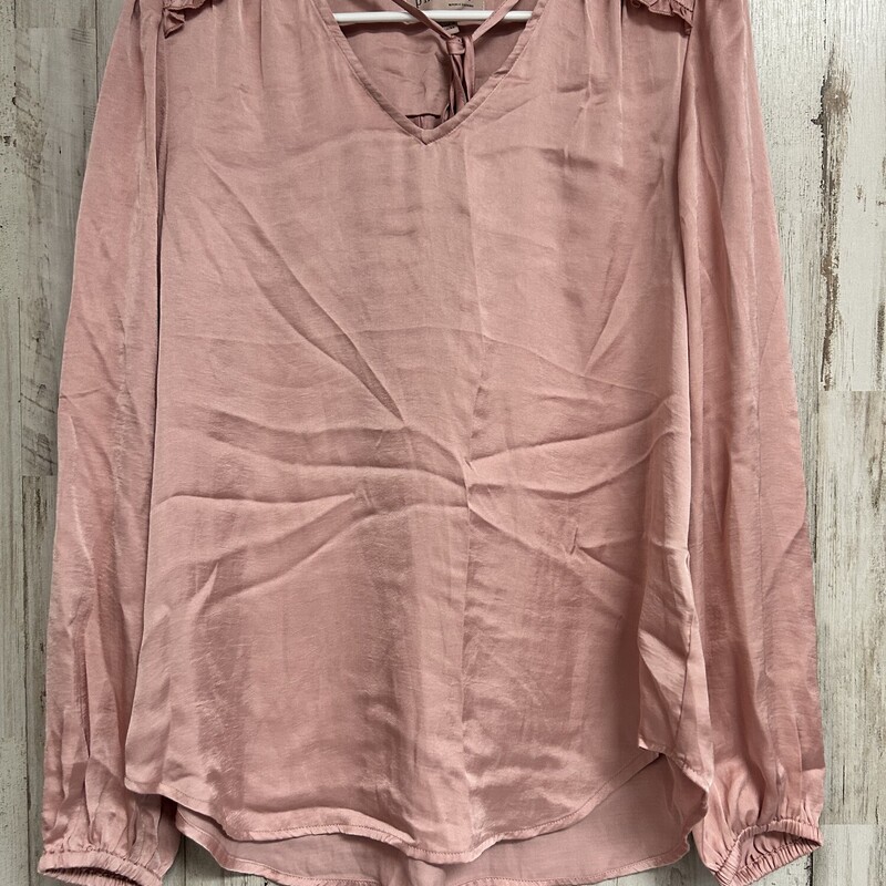 L Pink Satin Blouse