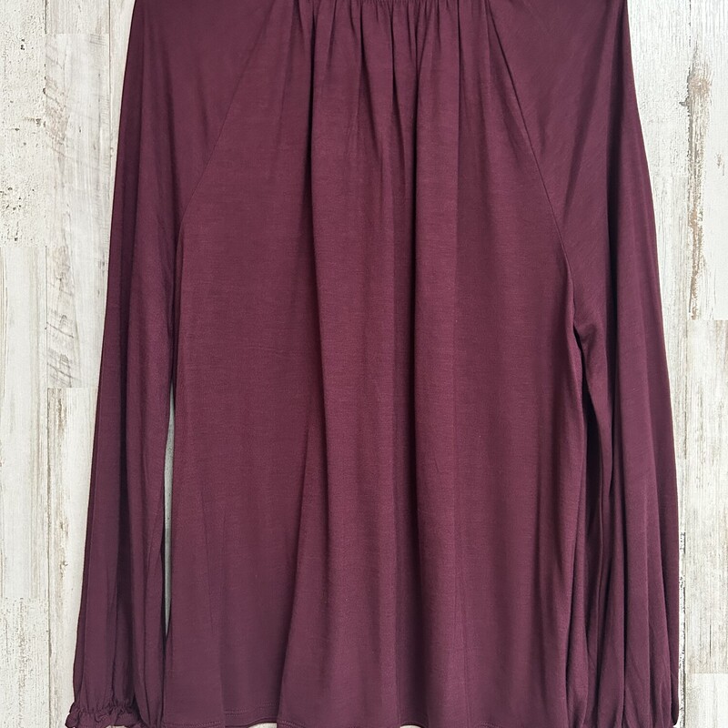 L Maroon Smock Neck Top