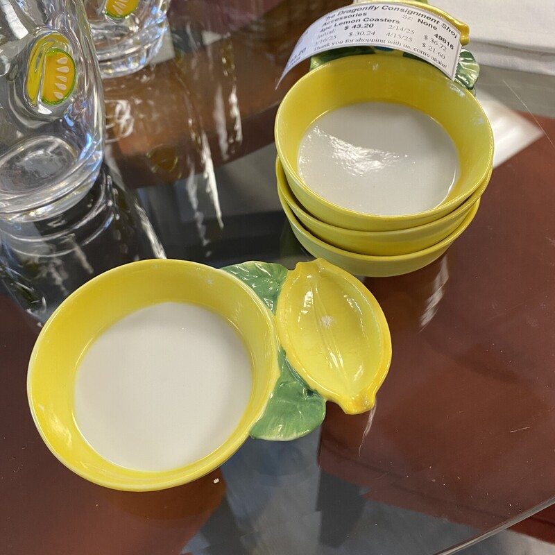 4pc Lemon Coasters