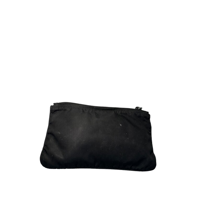 Prada Black Nylon Pouch<br />
<br />
Factory Code: 176<br />
<br />
Dimensions: 7 L x 4 H<br />
<br />
In very good condition. Marks inside the interior .<br />
<br />
Does not come with original dust bag or box.