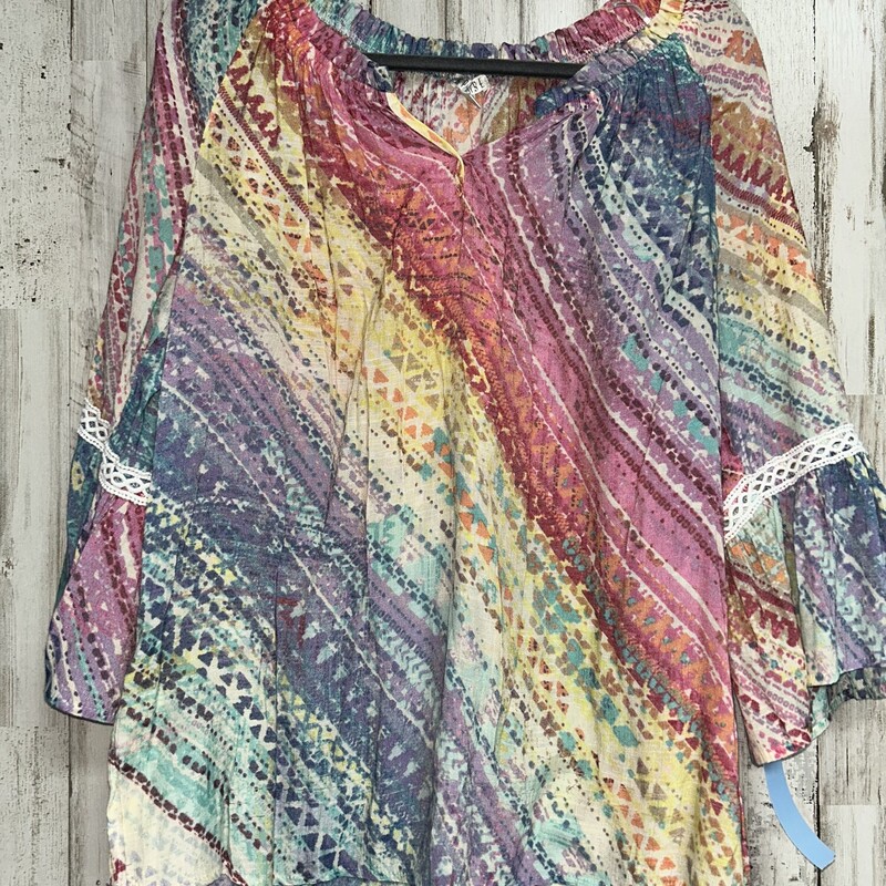 L Purple Printed Top