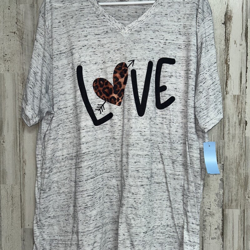 2X Grey Love Tee, Grey, Size: Ladies 2X