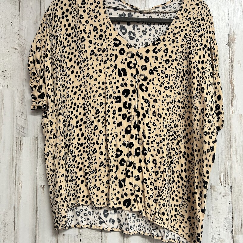 S Tan Leopard Top, Tan, Size: Ladies S