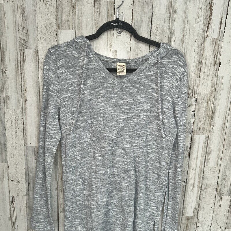 M Grey Knit Hooded Top