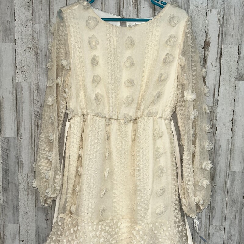 S Beige Dotted Dress