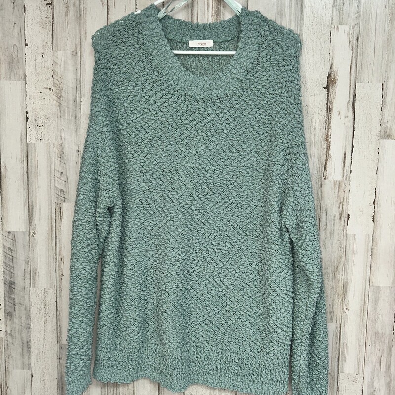 M Teal Popcorn Pullover