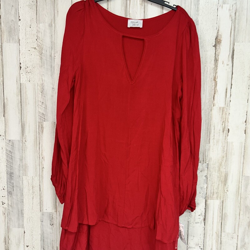 M Deep Red Keyhole Tunic