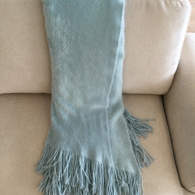 Cashmere Like Throw With Fringe,
Blue