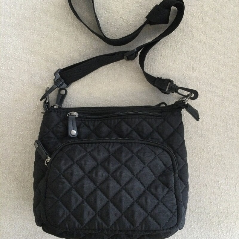 Quilted Shoulder Bag,
Black,
Size: 8.5 X 8 In