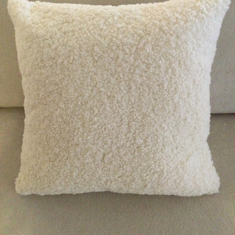 Faux Wool Toss Cushion,
Cream,
Size: 20 X 20 In