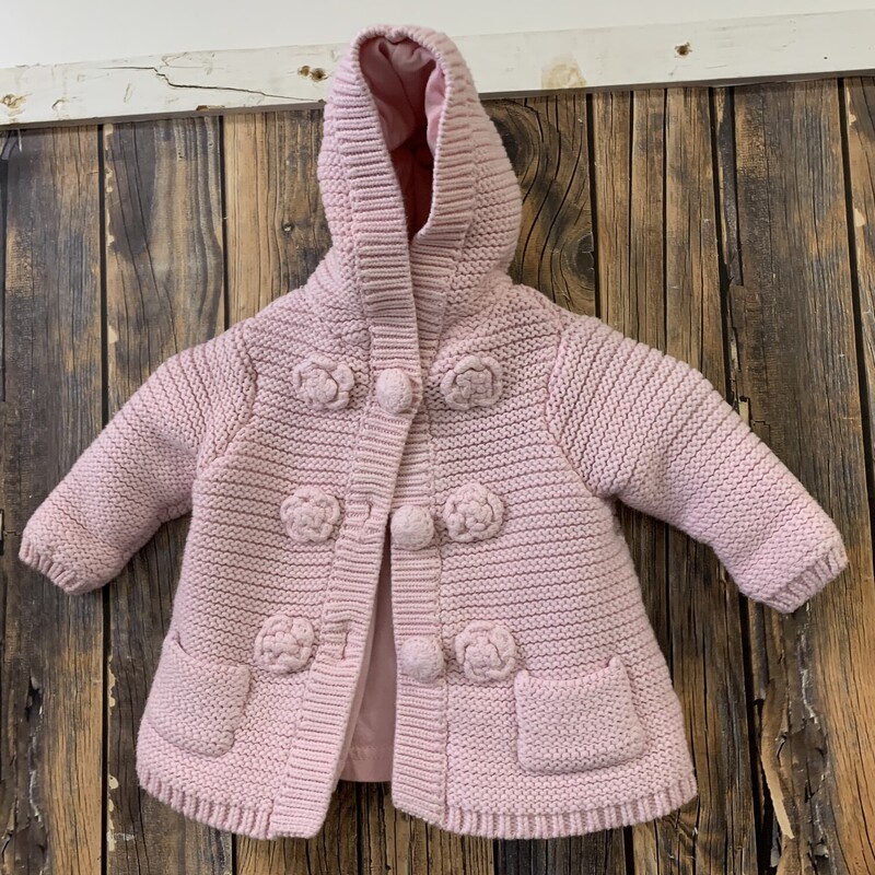 Pink Knit Sweater, Size: 0-3m