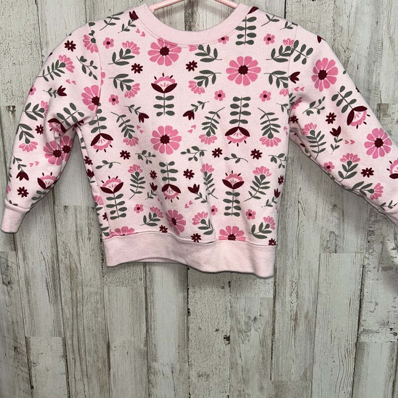 12M Pink Flower Sweatshir, Pink, Size: Girl 6-12m