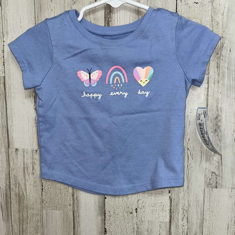 12M Blue Every Day Tee, Blue, Size: Girl 6-12m