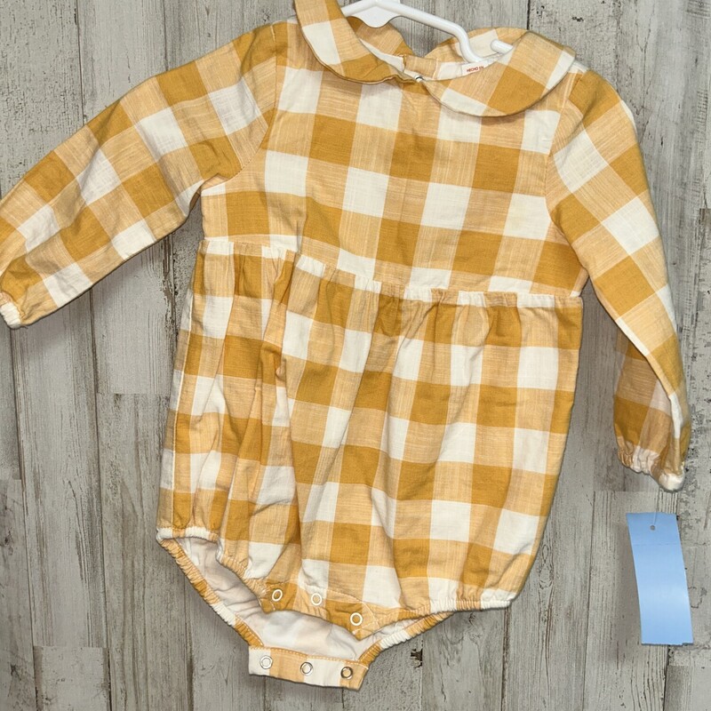 6/9M Yellow Plaid Bubble, Yellow, Size: Girl 6-12m