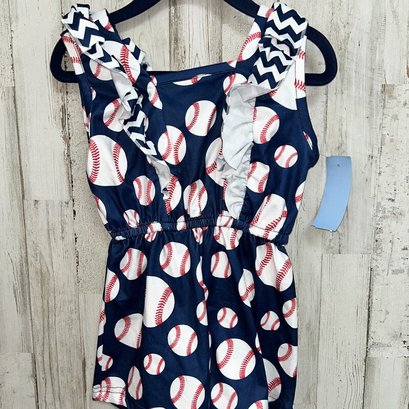 NEW 2T Baseball Romper, Blue, Size: Girl 2T